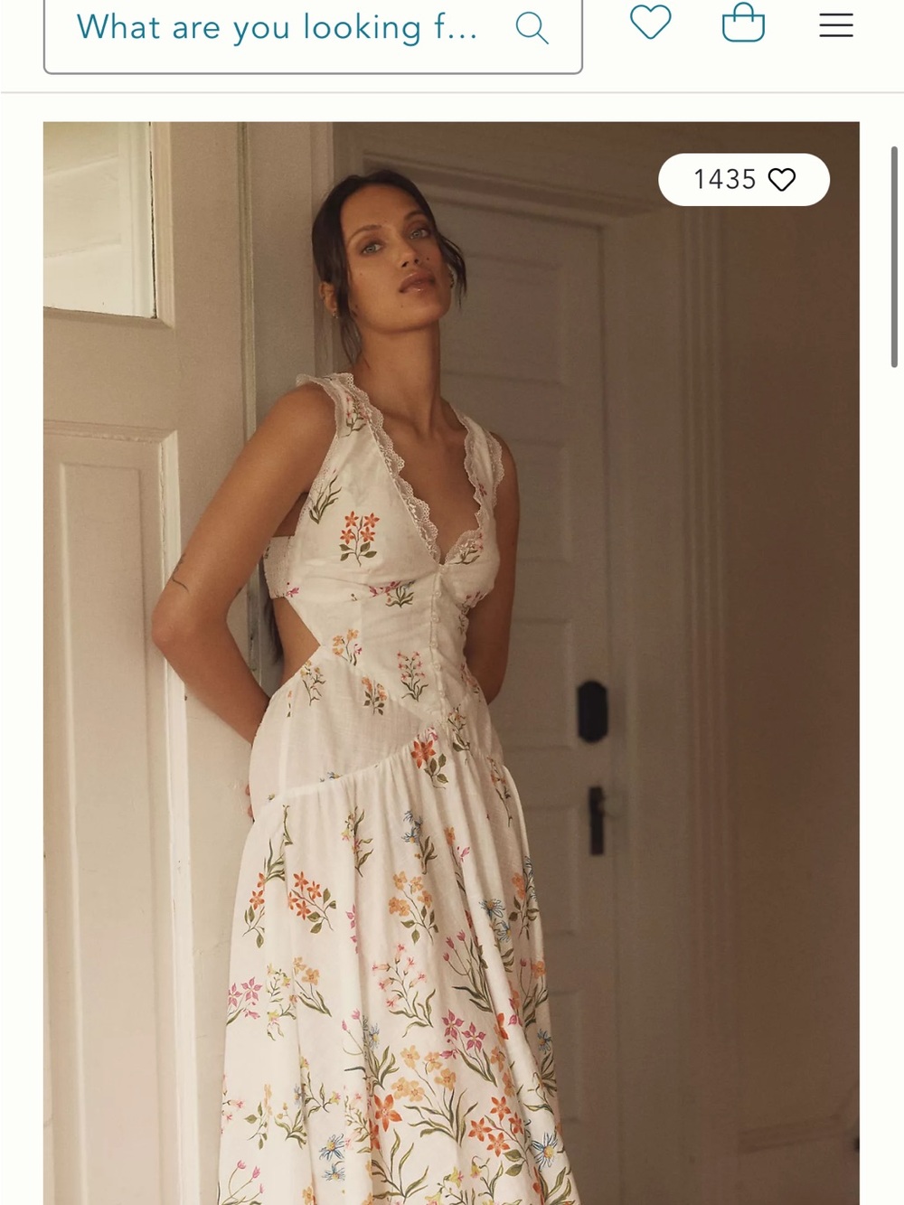 Anthropologie White Floral Lace-Trim Maxi Dress - Picture 7 of 7